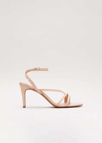 Phase Eight Patent Barely There Strappy Heels Pink USA | 2385790-ZE